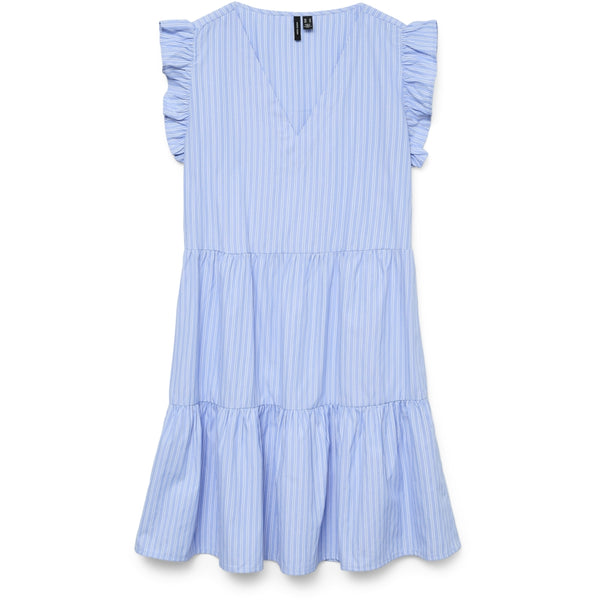 Vero Moda VERO MODA dam klänning VMFANNI Dress Hydrangea Stripe SANA Snow White