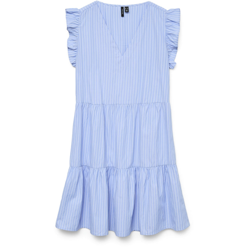 Vero Moda VERO MODA dam klänning VMFANNI Dress Hydrangea Stripe SANA Snow White