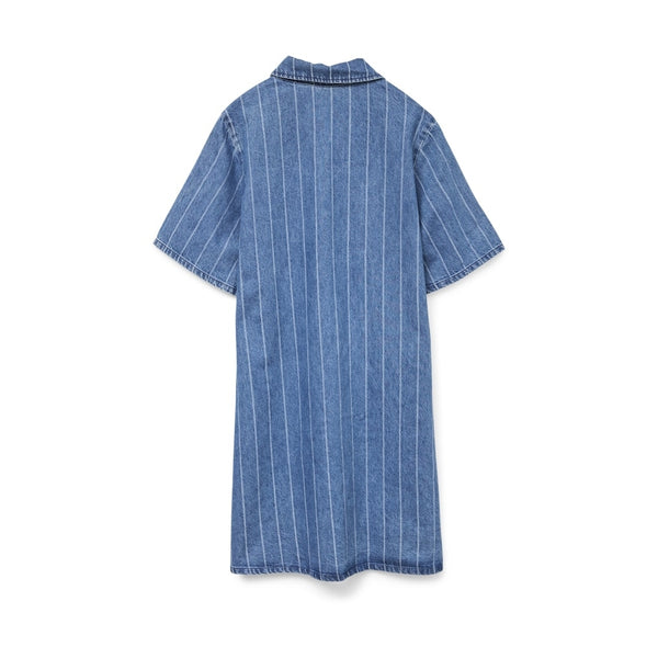 Vero Moda VERO MODA dam klänning VMOCEAN Dress Medium Blue Denim Stripes WHITE