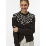 Vero Moda VERO MODA dam kofta VMKARLA Cardigan Chocolate Torte MELANGE W. BLACK + BIRCH