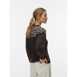 Vero Moda VERO MODA dam kofta VMKARLA Cardigan Chocolate Torte MELANGE W. BLACK + BIRCH
