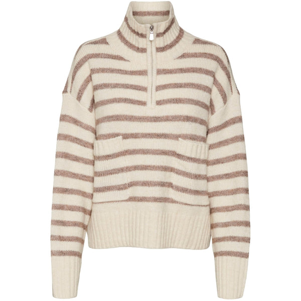 Vero Moda VERO MODA dam pullover VMCARRY Pullover Birch BROWN LENTIL