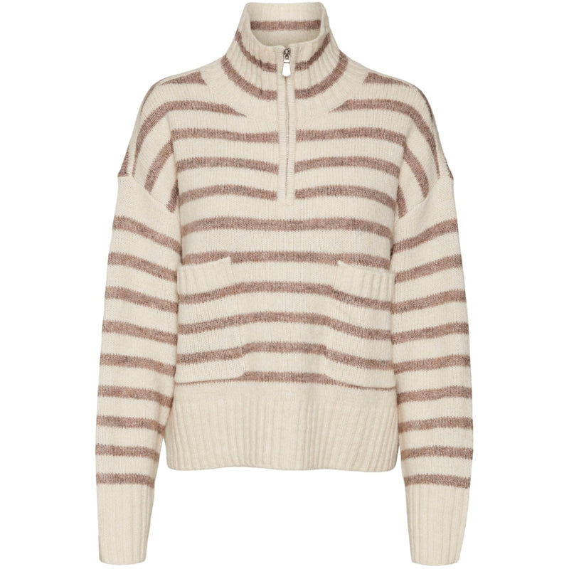 Vero Moda VERO MODA dam pullover VMCARRY Pullover Birch BROWN LENTIL