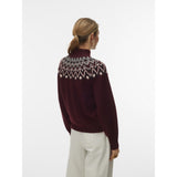 Vero Moda VERO MODA dam pullover VMKARLA Pullover Windsor Wine MELANGE W. BLACK + BIRCH