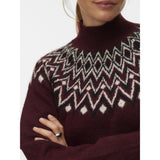 Vero Moda VERO MODA dam pullover VMKARLA Pullover Windsor Wine MELANGE W. BLACK + BIRCH