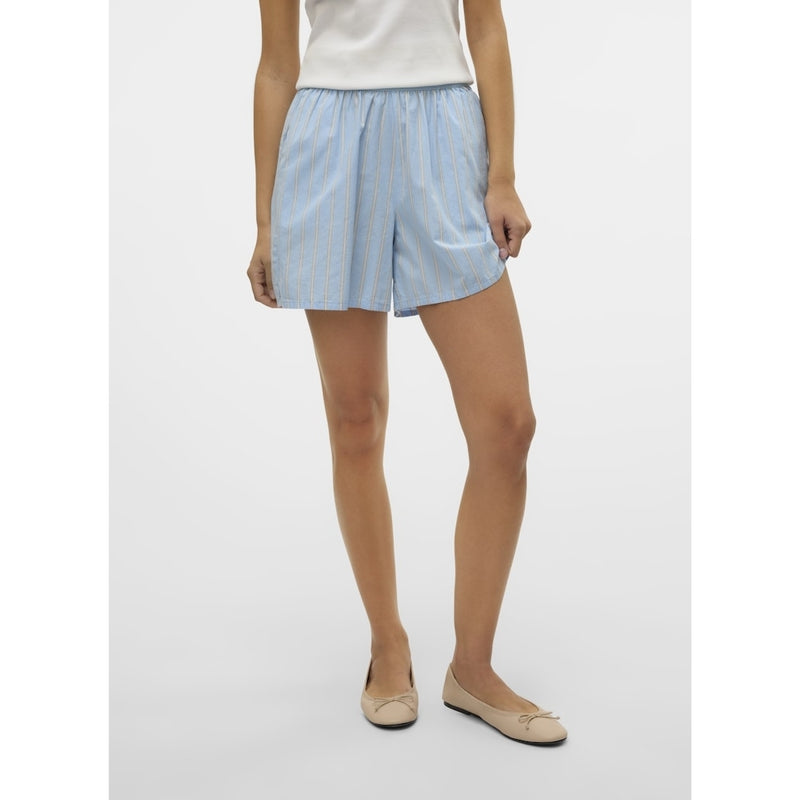 Vero Moda VERO MODA dam shorts VMCHARLOTTE Shorts Airy Blue Stripes Cloud dancer/twill