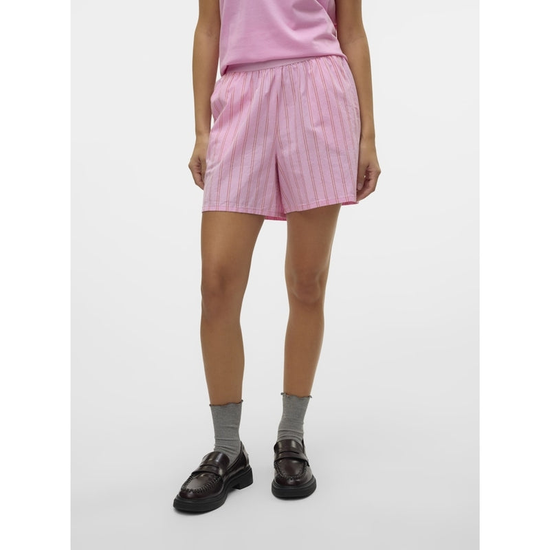 Vero Moda VERO MODA dam shorts VMCHARLOTTE Shorts Bonbon Stripes Fiery red/cloud dancer