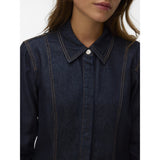 Vero Moda VERO MODA dam skjorta AWEVERLYN Shirt Dark Blue Denim