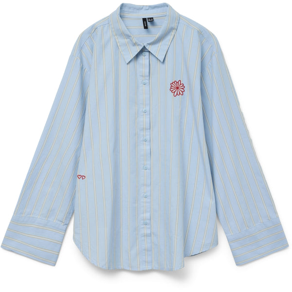 Vero Moda VERO MODA dam skjorta VMCHARLOTTE Shirt Airy Blue Stripes Cloud dancer/twill