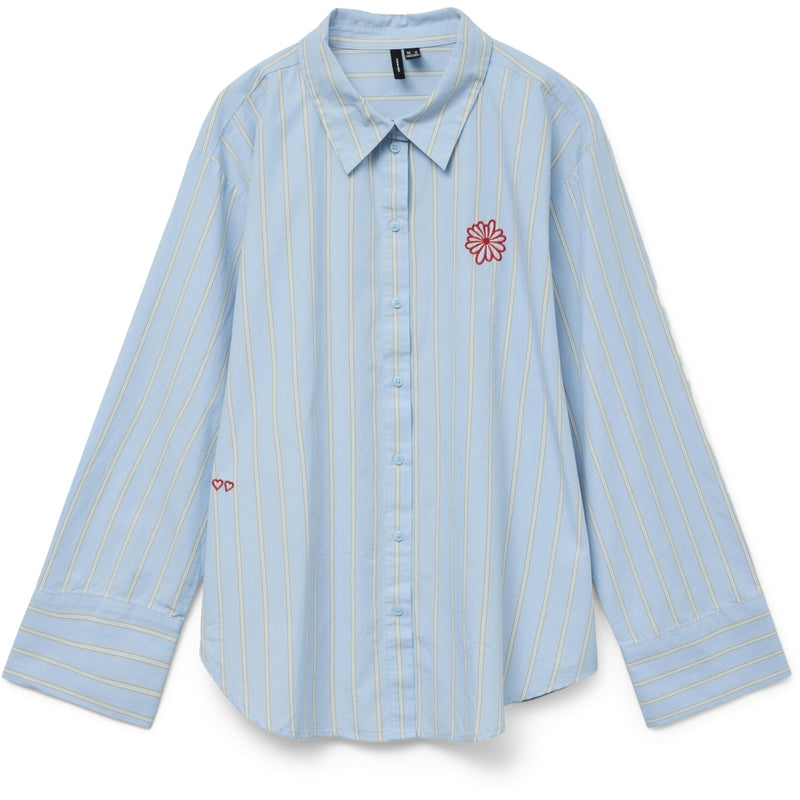 Vero Moda VERO MODA dam skjorta VMCHARLOTTE Shirt Airy Blue Stripes Cloud dancer/twill