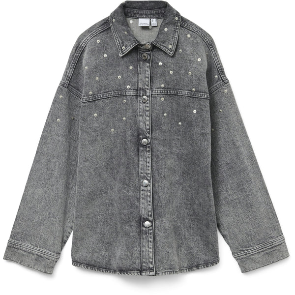 Vero Moda VERO MODA dam skjorta VMRIVA Shirt Medium Grey Denim RIVETS