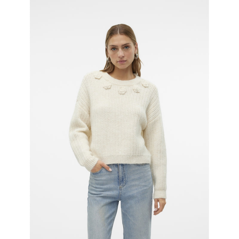 Vero Moda VERO MODA dam stickad VMALETTA Knit Birch W. MELANGE