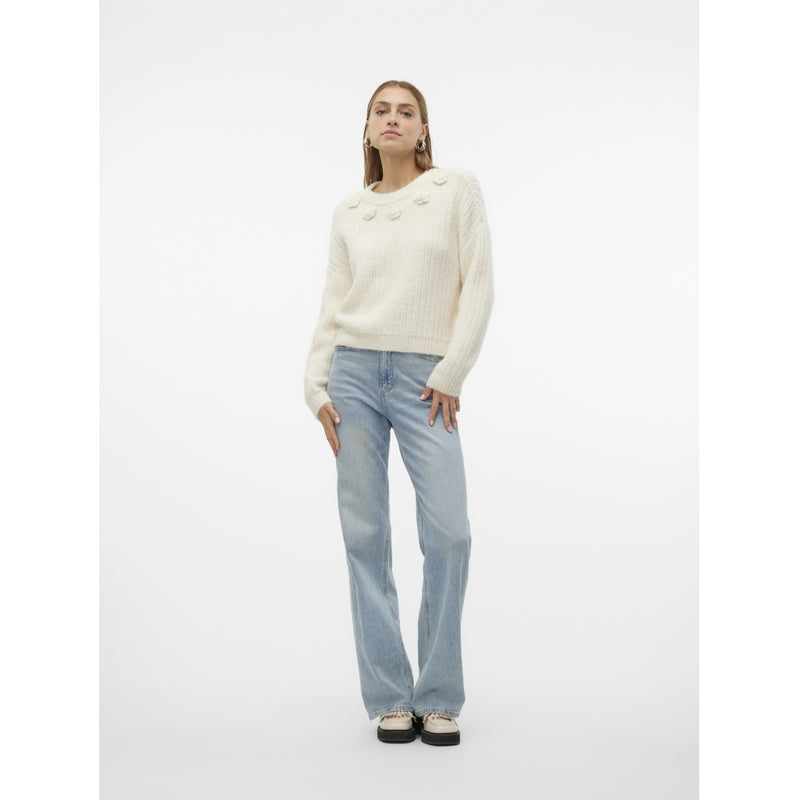 Vero Moda VERO MODA dam stickad VMALETTA Knit Birch W. MELANGE