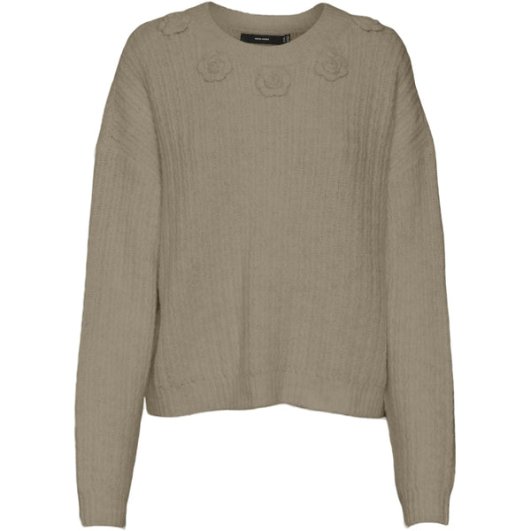 Vero Moda VERO MODA dam stickad VMALETTA Knit Silver Mink W. MELANGE