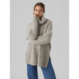 Vero Moda VERO MODA dam stickad VMELVA Restudsalg Birch W BROWN LENTIL + MELANGE