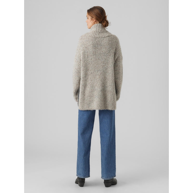 Vero Moda VERO MODA dam stickad VMELVA Restudsalg Birch W BROWN LENTIL + MELANGE