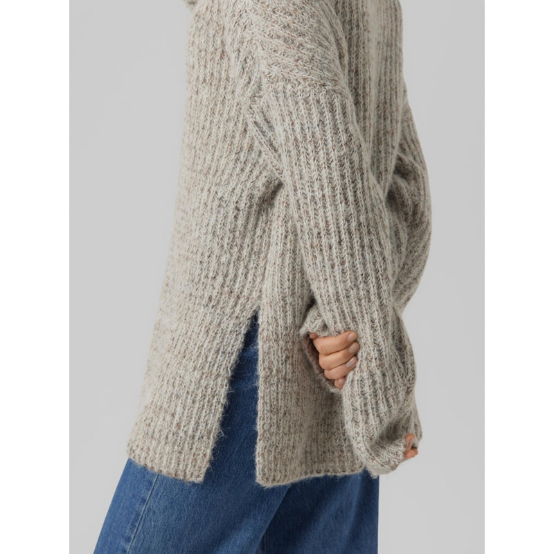 Vero Moda VERO MODA dam stickad VMELVA Restudsalg Birch W BROWN LENTIL + MELANGE
