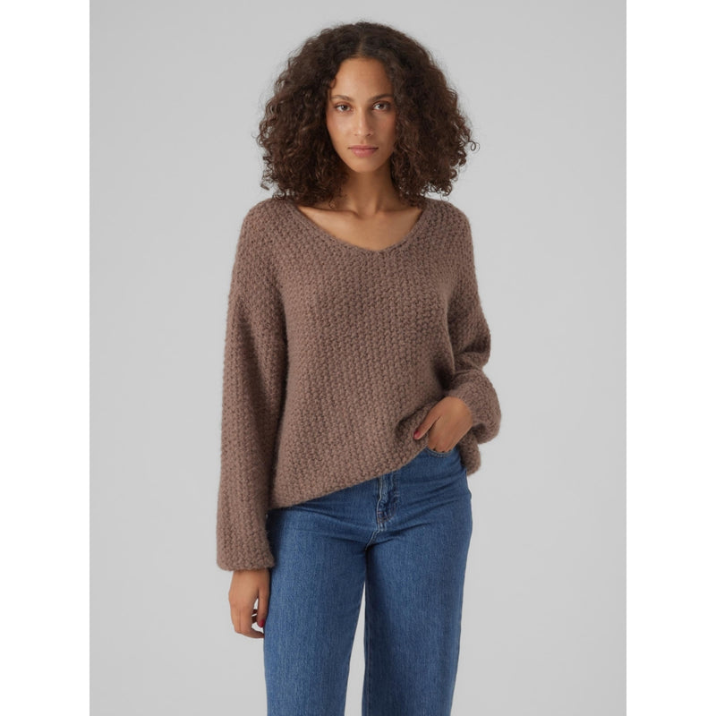 Vero Moda VERO MODA dam stickad VMERIN Knit Brown Lentil