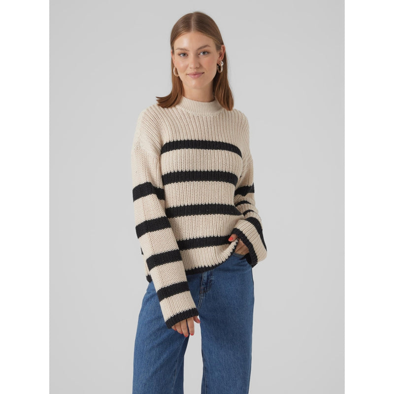 Vero Moda VERO MODA dam stickad VMHILDA Knit Birch BLACK