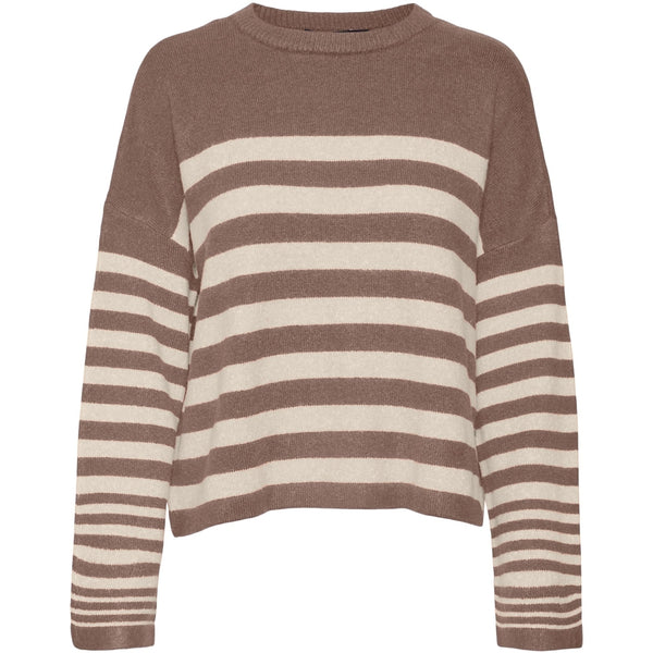 Vero Moda VERO MODA dam stickad VMHURRICANE Knit Brown Lentil W. BIRCH