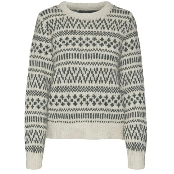 Vero Moda VERO MODA dam stickad VMKAIRA Knit Birch W. DARK FOREST