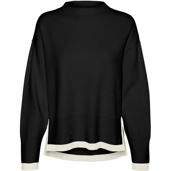 Vero Moda VERO MODA dam stickad VMSABA Knit Black W BIRCH CONTRAST