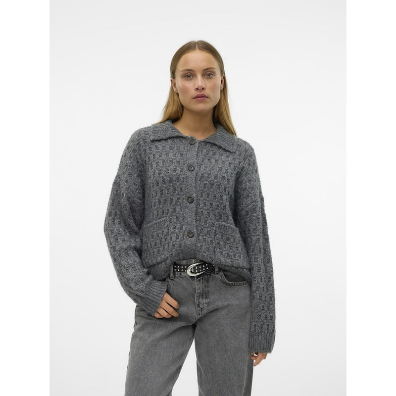 Vero Moda VERO MODA dam stickad tröja VMCARLIE Knit Medium grey melange