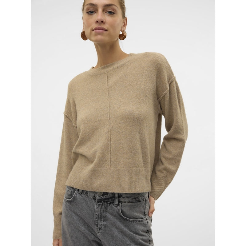 Vero Moda VERO MODA dam stickad tröja VMESTI Knit Silver Mink Melange