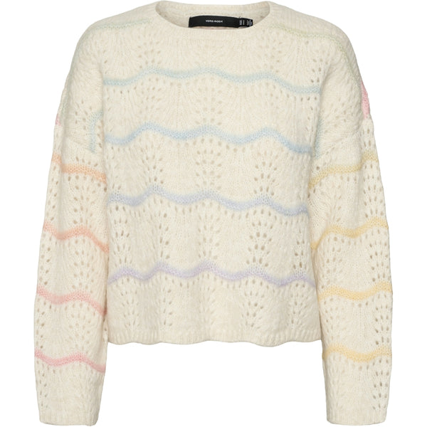 Vero Moda VERO MODA dam stickad tröja VMHATTY Knit Birch W SPACE DYE