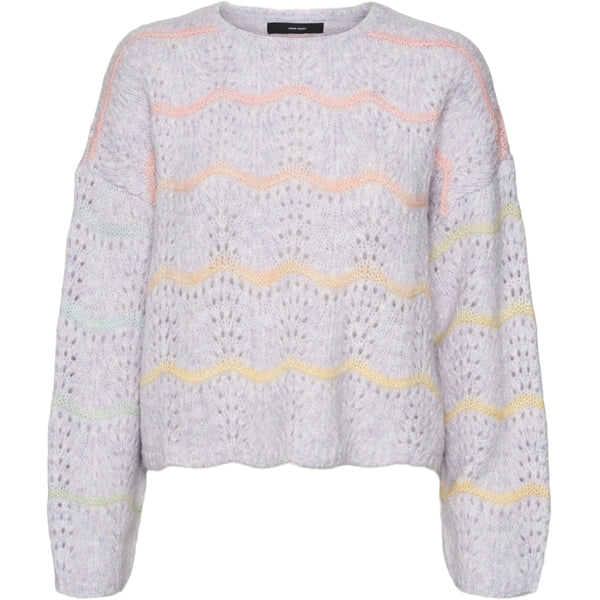 Vero Moda VERO MODA dam stickad tröja VMHATTY Knit Purple Heather W SPACE DYE