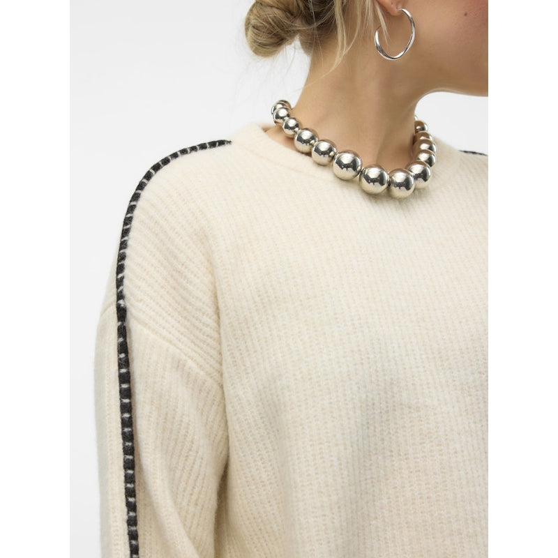 Vero Moda VERO MODA dam stickad tröja VMZORA Knit Birch W. CHOCOLATE TORTE STITCH