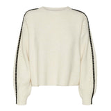 Vero Moda VERO MODA dam stickad tröja VMZORA Knit Birch W. CHOCOLATE TORTE STITCH