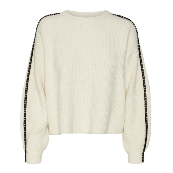 Vero Moda VERO MODA dam stickad tröja VMZORA Knit Birch W. CHOCOLATE TORTE STITCH