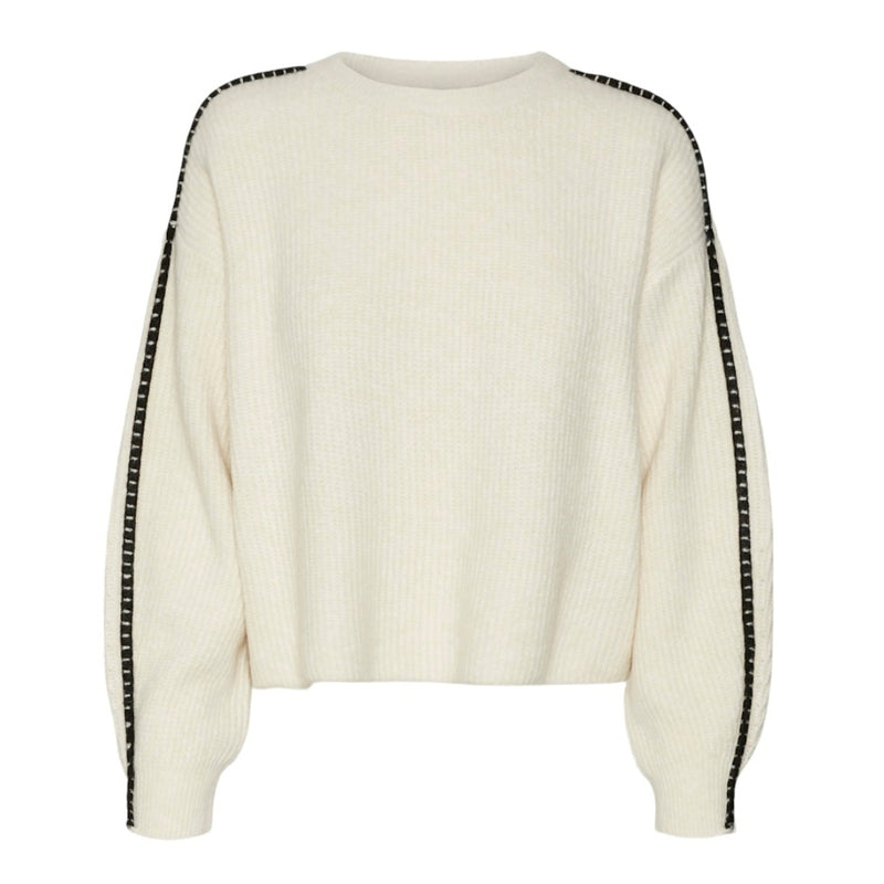 Vero Moda VERO MODA dam stickad tröja VMZORA Knit Birch W. CHOCOLATE TORTE STITCH