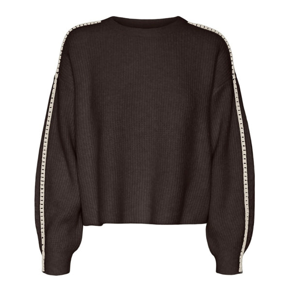 Vero Moda VERO MODA dam stickad tröja VMZORA Knit Chocolate Torte W. BIRCH STITCH