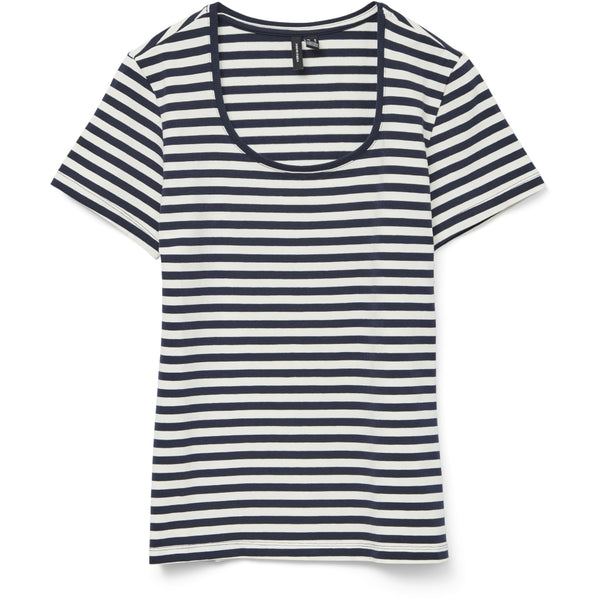 Vero Moda VERO MODA dam t-shirt VMLOTTE T-shirt Snow White Stripes NAVY BLAZER