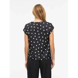 VILA VERO MODA dam top VIELLETTE Top Black aop snow white dots