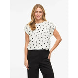 VILA VERO MODA dam top VIELLETTE Top Snow white aop black dots