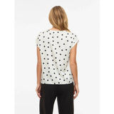 VILA VERO MODA dam top VIELLETTE Top Snow white aop black dots