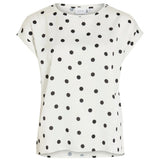 VILA VERO MODA dam top VIELLETTE Top Snow white aop black dots