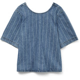 Vero Moda VERO MODA dam top VMTRILLE Top Medium Blue Denim Stripes WHITE