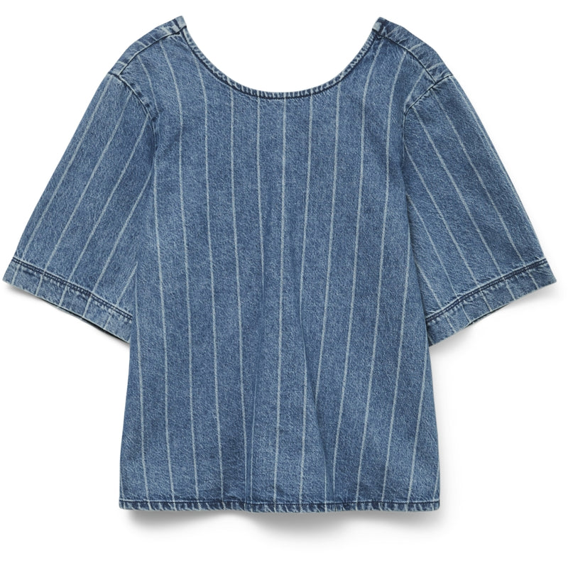 Vero Moda VERO MODA dam top VMTRILLE Top Medium Blue Denim Stripes WHITE
