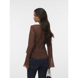 Vero Moda VERO MODA dam topp VMWILLOW Top Chocolate Martini Snow white dot