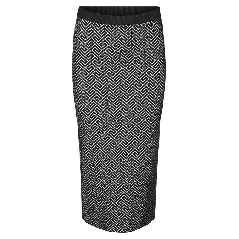 Vero Moda VERO MODA dam kjol VMARIA Skirt Black W. BIRCH GRAFIC PRINT