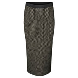 Vero Moda VERO MODA dam kjol VMARIA Skirt Black W. SILVER MINK GRAFIC PRINT