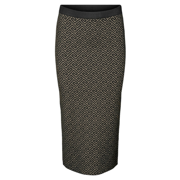 Vero Moda VERO MODA dam kjol VMARIA Skirt Black W. SILVER MINK GRAFIC PRINT