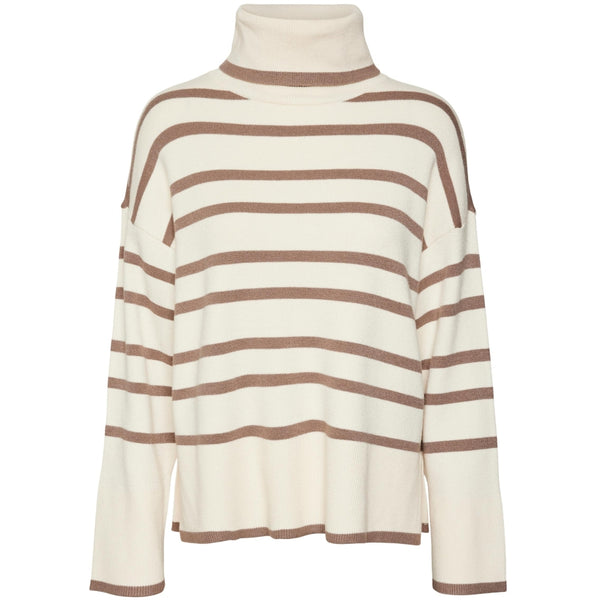 Vero Moda VERO MODA dam stickad VMSABA Knit Birch BROWN LENTIL