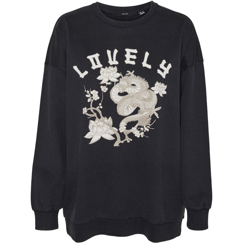 Vero Moda VERO MODA dam sweatshirt VMTANYA Sweatshirt Black LOVELY