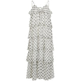 VILA VILA DAMKLÄNNING VIHARLEY Dress Cloud Dancer BLACK DOTS