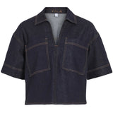 VILA VILA DAMTOPP VILEVA Top Dark Blue Denim